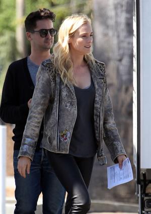 Diane Kruger On the set of her new Movie 'The Bridge' in Los Angeles on April 16, 2013 