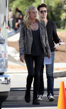 Diane Kruger On the set of her new Movie 'The Bridge' in Los Angeles on April 16, 2013 
