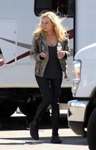 Diane Kruger On the set of her new Movie 'The Bridge' in Los Angeles on April 16, 2013 
