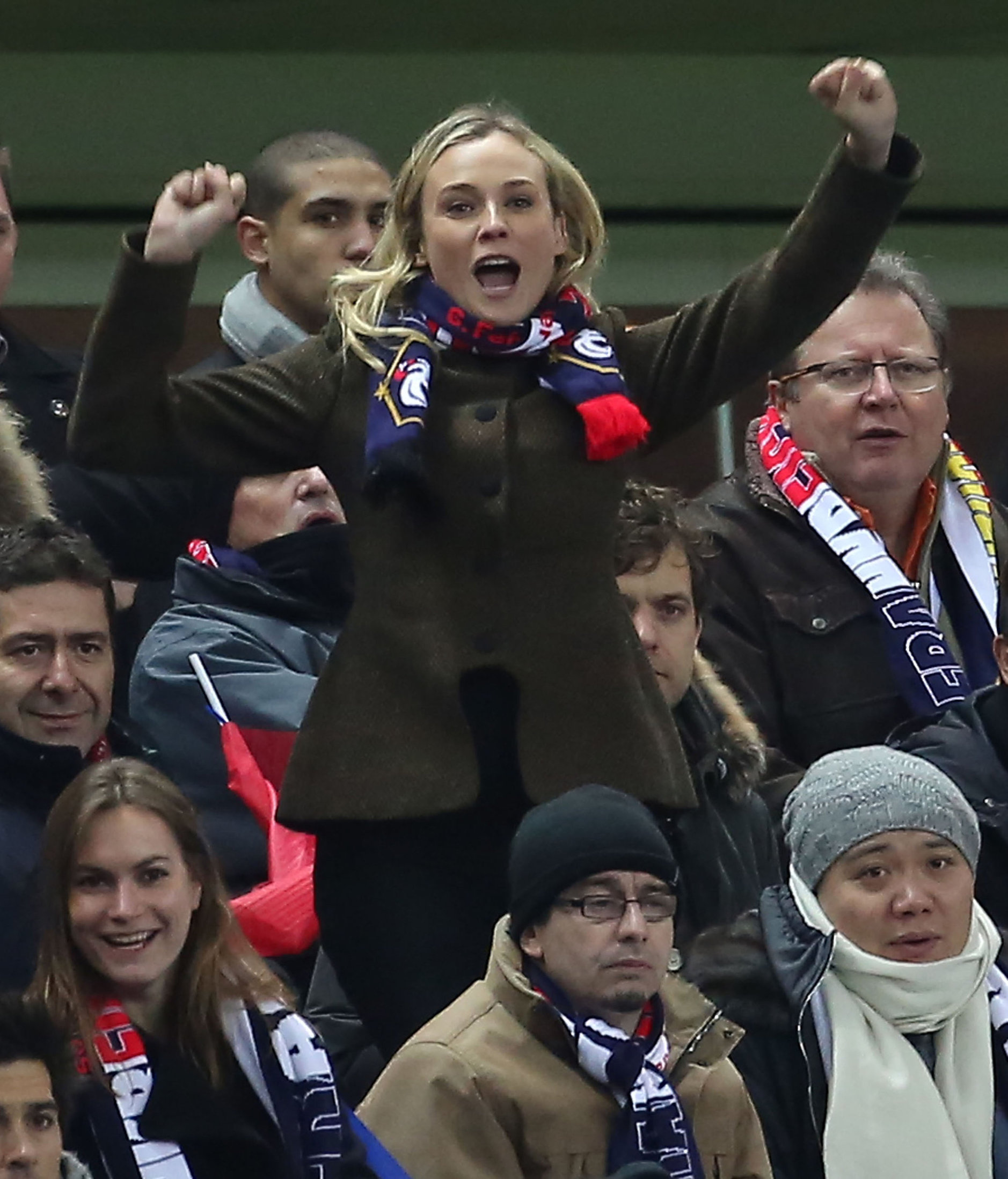 Diane Kruger France vs.Germany friendly soccer game in Paris, Frannce on February 6, 2013