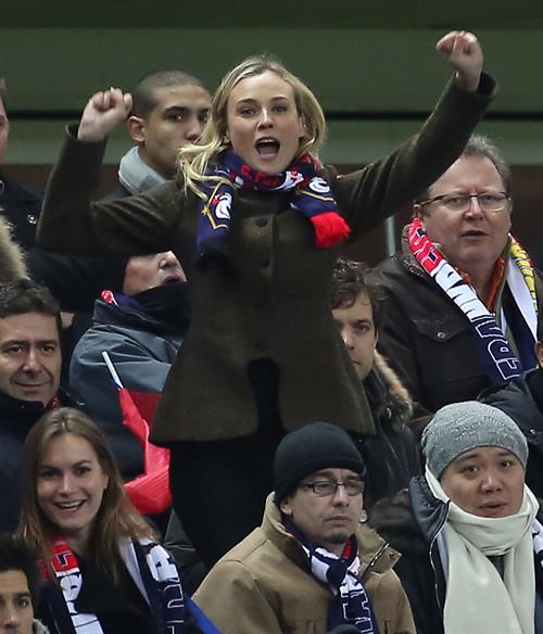 Diane Kruger France vs.Germany friendly soccer game in Paris, Frannce on February 6, 2013