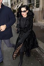 Dita Von Teese - Leaves Hotel Raphael in Paris 1/23/13  