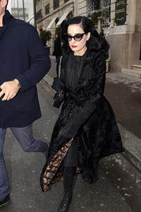 Dita Von Teese - Leaves Hotel Raphael in Paris 1/23/13  