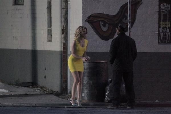 Elizabeth Banks on the set of 'Walk Of Shame' in Los Angeles 1/16/13 