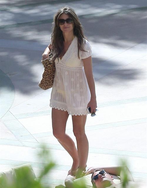 Elizabeth Hurley at a pool in Las Vegas July 7-2013 