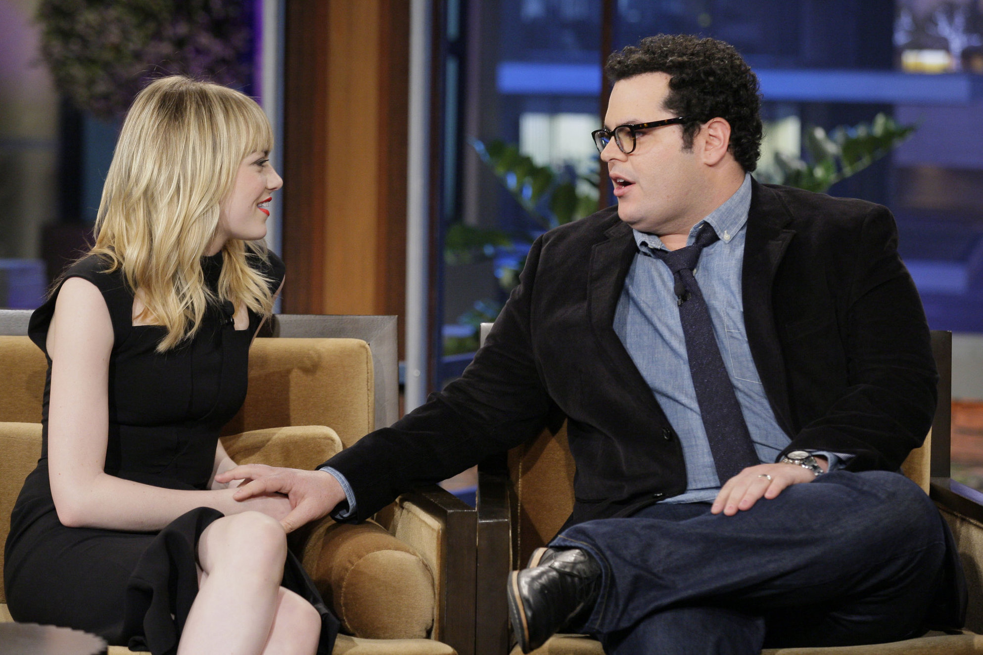 Emma Stone at The Tonight Show with Jay Leno in Burbank 1/8/13 