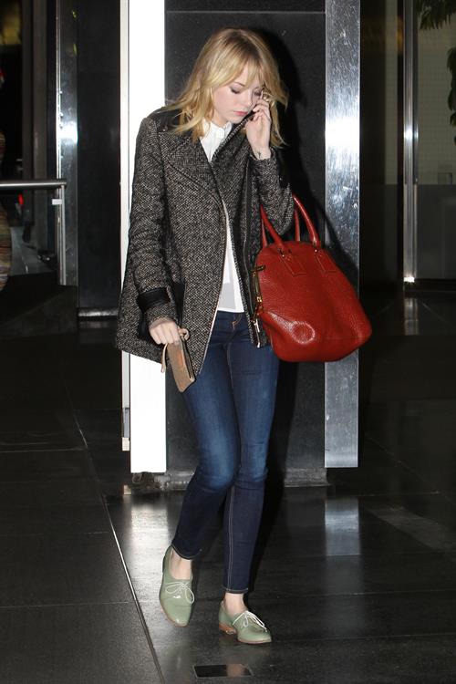 Emma Stone Stopped at Shamrock Tattoo - October 17, 2012 