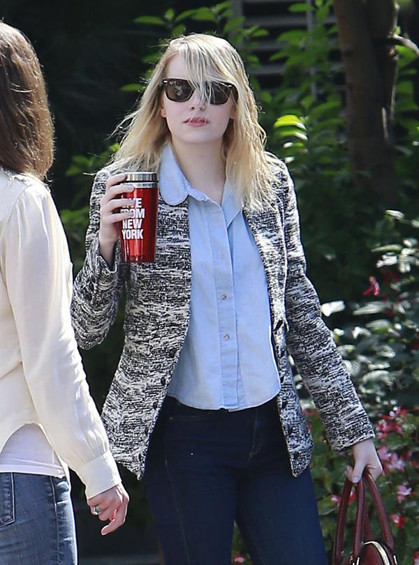 Emma Stone at a film studio office on October 10, 2012