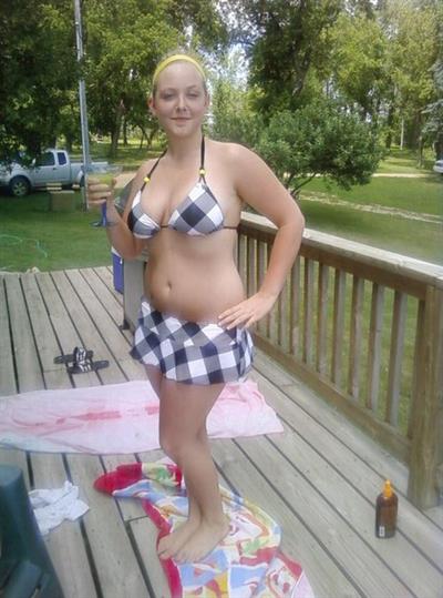 Anonymous in a bikini taking a selfie