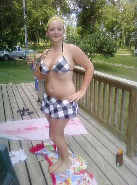 Anonymous in a bikini taking a selfie