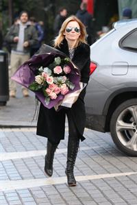 Geri Halliwell shopping for some roses in London on February 14, 2013