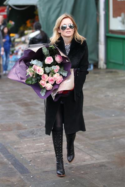 Geri Halliwell shopping for some roses in London on February 14, 2013