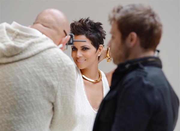 Halle Berry shooting a commercial for 5th Avenue Collection in LA on February 21, 2013
