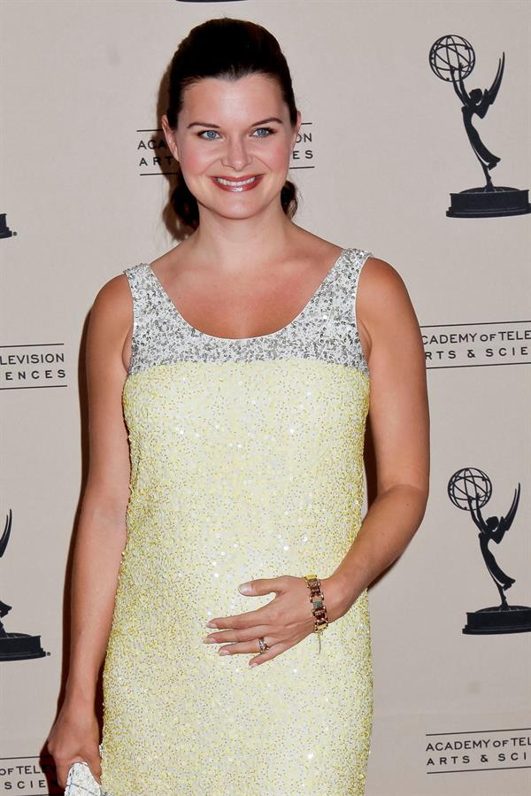 Heather Tom attends the 39th annual daytime Emmy Awards nominees reception at SLS Hotel on June 14, 2012 in Beverly Hills, California