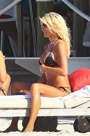 Victoria Silvstedt in a bikini on the beach in St. Barts 1/5/13