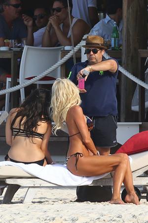 Victoria Silvstedt in a bikini on the beach in St. Barts 1/5/13