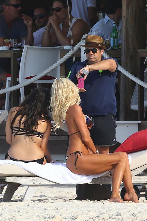 Victoria Silvstedt in a bikini on the beach in St. Barts 1/5/13