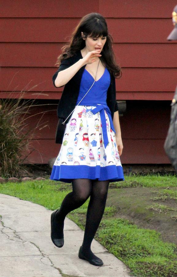 Zooey Deschanel on the set of 'New Girl in Los Angeles December 4, 2012 