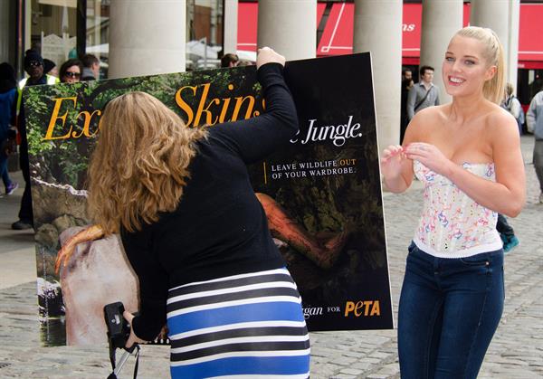 Helen Flanagan - Launches PETA's campaign to raise awareness of the use of eotic animal skins in London (23.05.2013) 