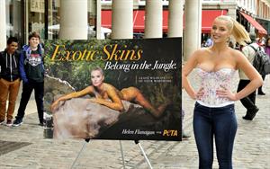 Helen Flanagan - Launches PETA's campaign to raise awareness of the use of eotic animal skins in London (23.05.2013) 