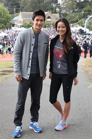 Jamie Chung - Wearing spandex at AIDS Walk in San Francisco (July 15, 2012)
