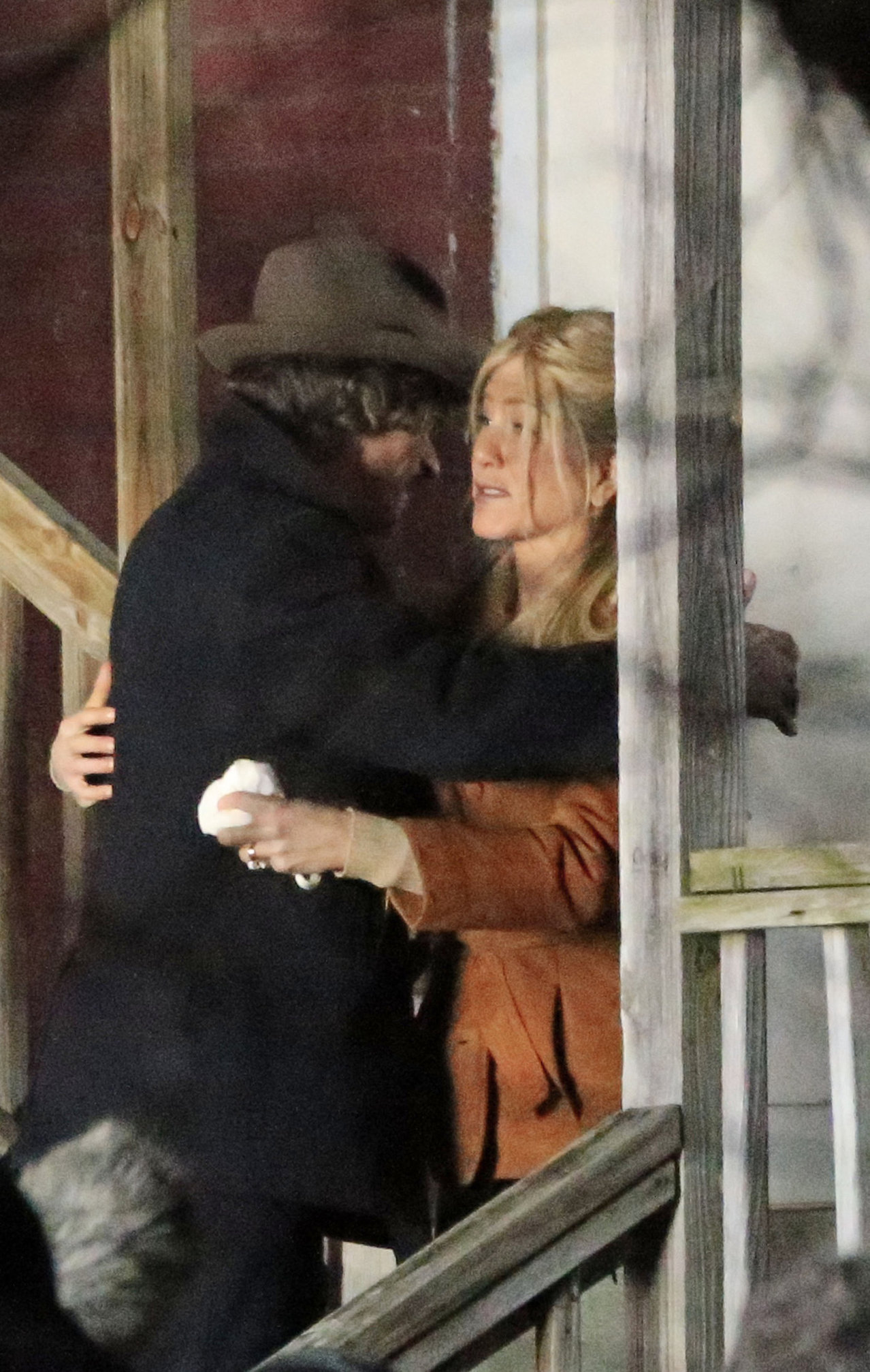 Jennifer Aniston Pictures Jennifer Aniston on the set of 'Untitled Elmore Leonard Project' in Stamford, CT 2/12/13
