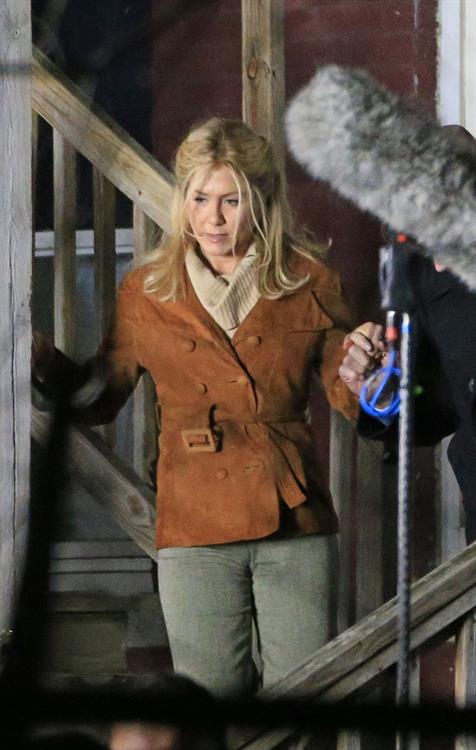 Jennifer Aniston Pictures Jennifer Aniston on the set of 'Untitled Elmore Leonard Project' in Stamford, CT 2/12/13