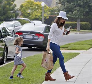 Jennifer Garner Takes daughter Seraphina Affleck to private party in Brentwood (April 28, 2013) 