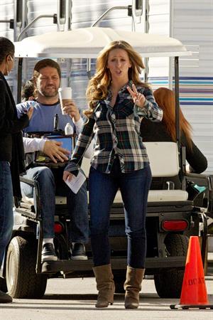 Jennifer Love Hewitt on the set of The Client List in Sherman Oaks February 1, 2013 