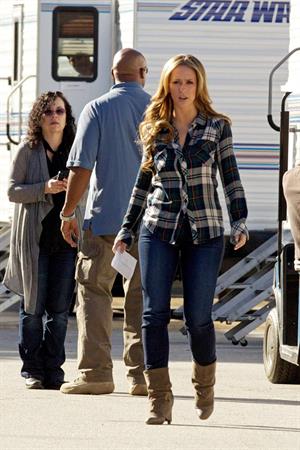 Jennifer Love Hewitt on the set of The Client List in Sherman Oaks February 1, 2013 