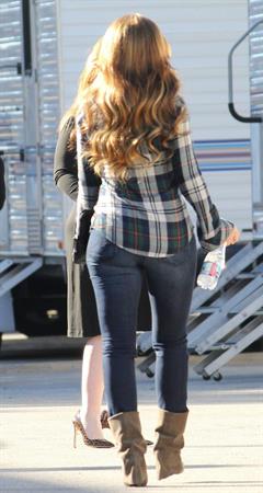 Jennifer Love Hewitt on the set of The Client List in Sherman Oaks February 1, 2013 
