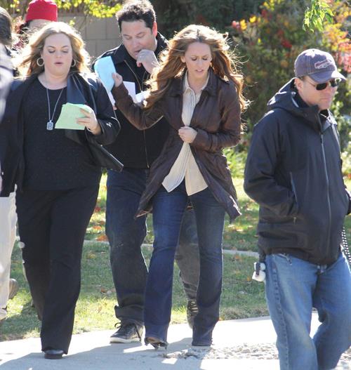 Jennifer Love Hewitt Pictures Jennifer Love Hewitt filming The Client List and really getting into character in between takes. January 10, 2013