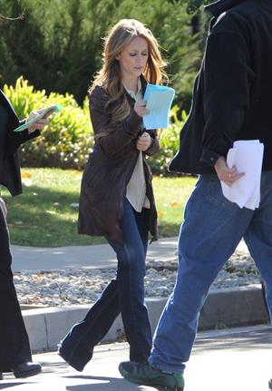 Jennifer Love Hewitt filming The Client List and really getting into character in between takes. January 10, 2013 