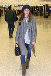 Jennifer Love Hewitt arrives on a flight at Dulles Airport in Washington, D.C. 12/22/12 