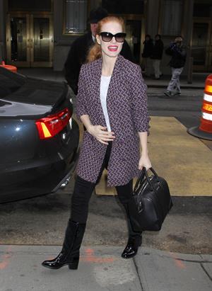 Jessica Chastain arriving at the Walter Kerr Theatre in New York - February 6, 2013 
