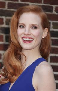 Jessica Chastain (upsizes) at the Late Show with David Letterman in New York 1/7/13 