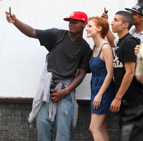 Jessica Chastain - The set of  The Disappearance of Eleanor Rigby  in New York City (13 Jul 2012)