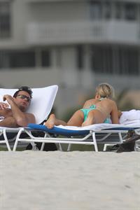 Joanna Krupa bikini candids on the beach in Miami 1/1/13 