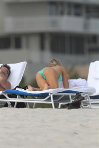 Joanna Krupa bikini candids on the beach in Miami 1/1/13 
