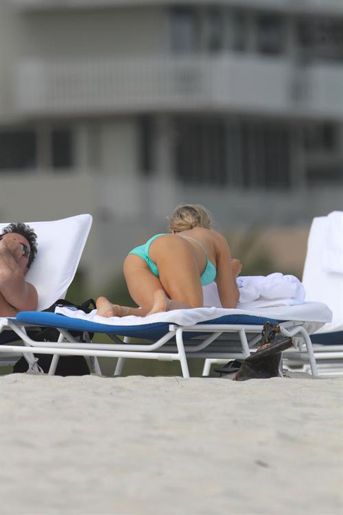 Joanna Krupa bikini candids on the beach in Miami 1/1/13 