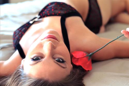 Amber Sym in lingerie