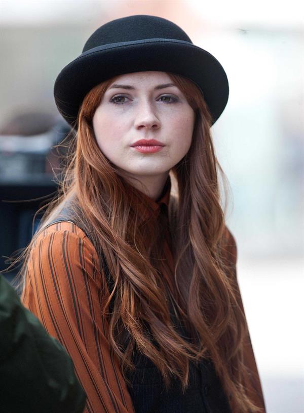 Karen Gillan - Set of 'Not Another Happy Ending' - July 30, 2012