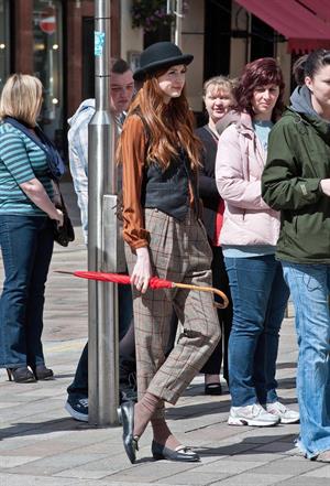 Karen Gillan - Set of 'Not Another Happy Ending' - July 30, 2012