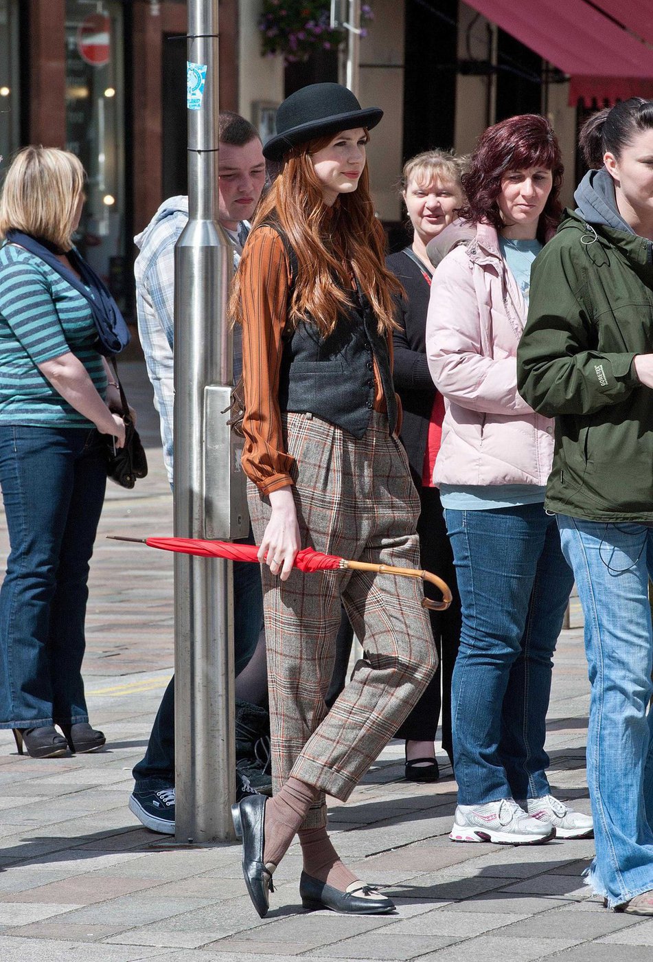 Karen Gillan - Set of 'Not Another Happy Ending' - July 30, 2012