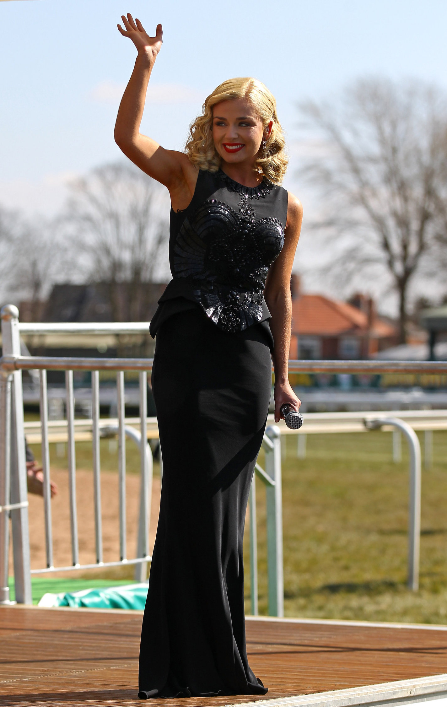 Katherine Jenkins Sings National Anthem during Grand National Day at Aintree Racecourse - Liverpool, Apr. 6, 2013 