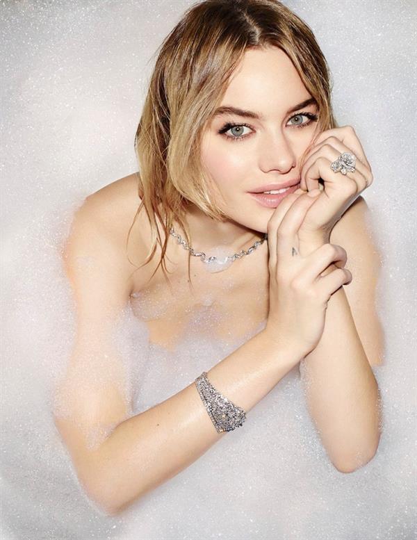 French-American model/actress Camille Rowe topless in Vogue Spain in February 2016.