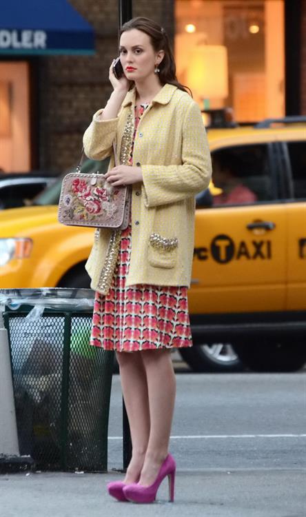 Leighton Meester - On the set of Gossip Girl in New York - August 28, 2012