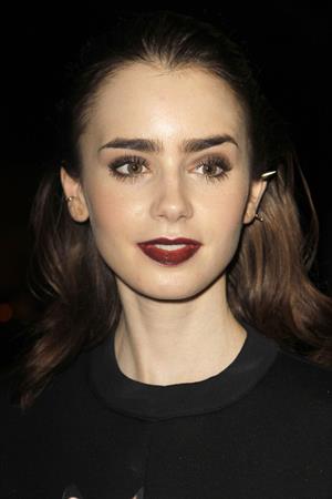 Lily Collins Givenchy Show Fashion Week 9/29/13