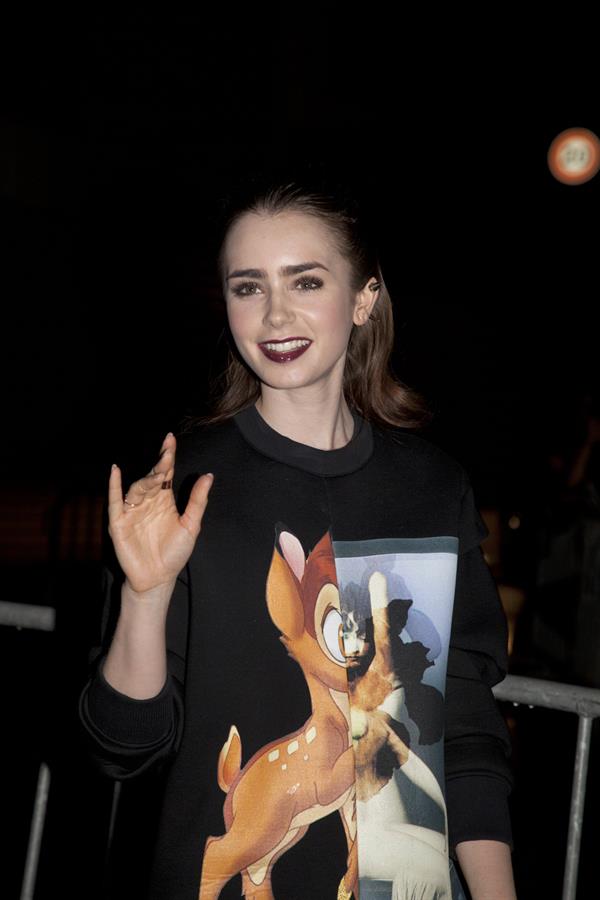 Lily Collins Givenchy Show Fashion Week 9/29/13