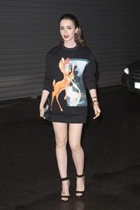Lily Collins Givenchy Show Fashion Week 9/29/13